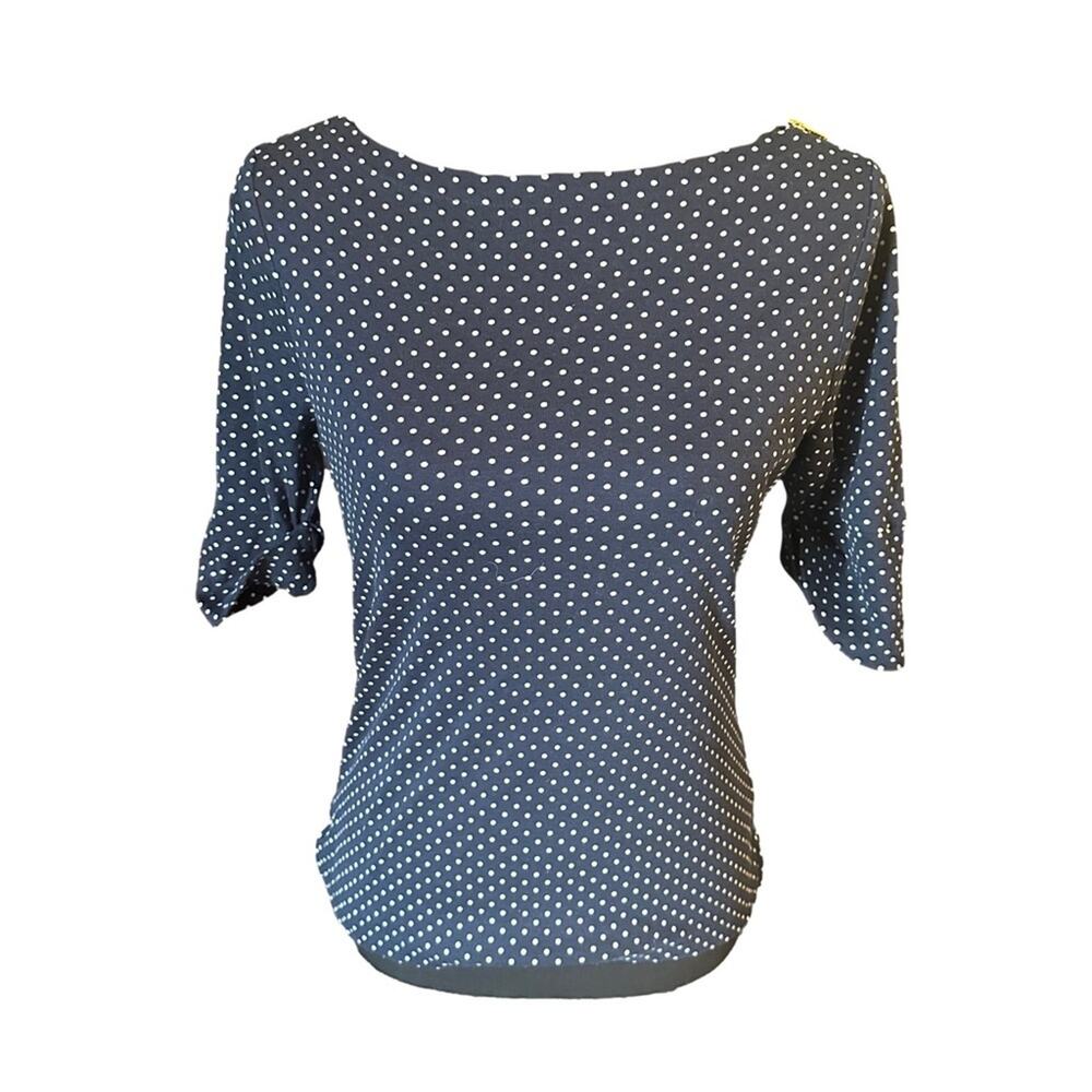Lauren Ralph Lauren Blue Polka Dot Blouse Women’s Size LP